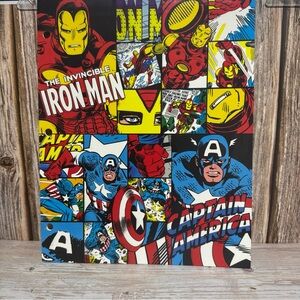 School Folder Marvel Comics Portfolio 3 Hole Punch 2 Pocket Hulk Thor Iron Man